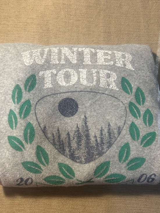 aerie Sweaters - Gray 'Winter Tour' Graphic Sweatshirt - Green Accent